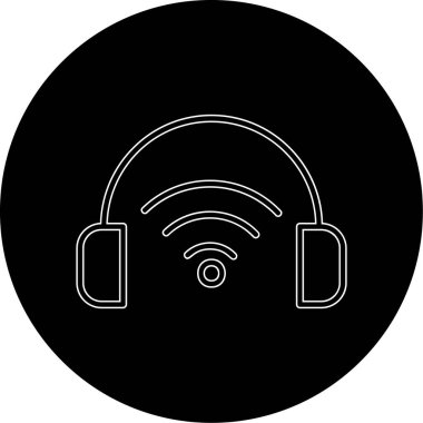 Çevrimiçi Podcast ikon vektör çizimi