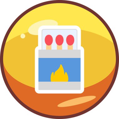 Kibrit. Web simgesi basit illüstrasyon 