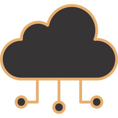 bulut hesaplama ağ simgesi, vektör illüstrasyonu 