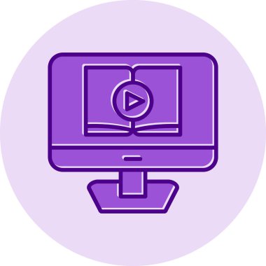 Video dersi için. Web simgesi basit illüstrasyon