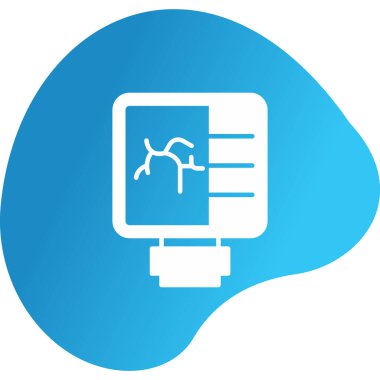 Koroner Anjiyogram simgesinin vektör çizimi      