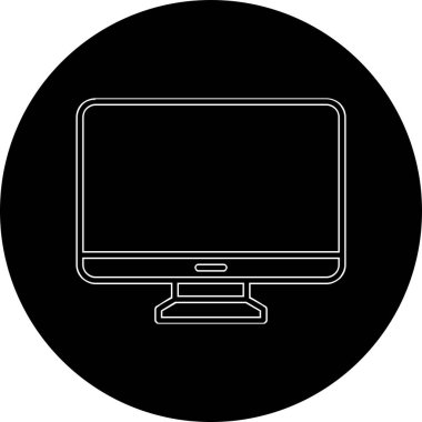 Bilgisayar monitörü. Web simgesi basit illüstrasyon 