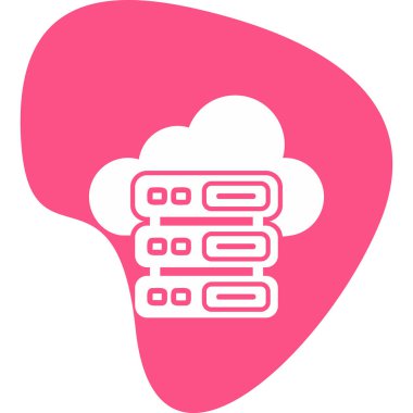 Bulut Sunucusu simgesi, vektör illüstrasyonu basit tasarım