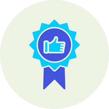 Başparmak Yukarı simgesi ve vektör illüstrasyonuyla En İyi Uygulama Rozeti  