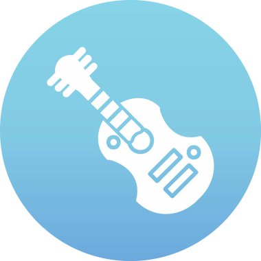 Gitar web simgesi, vektör çizim 