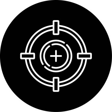 Crosshair simgesi, vektör illüstrasyonu basit tasarım