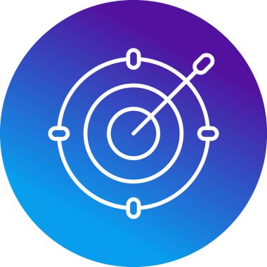 Oklu hedef. Web simgesi basit illüstrasyon 