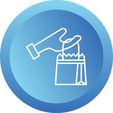 El ele tutuşan alışveriş poşeti vektör çizimi