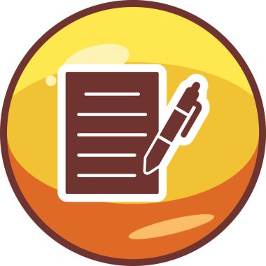 belge ve kalem simgesi düz tasarım