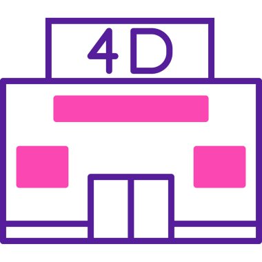 4d Sinema ikonu vektör illüstrasyonu