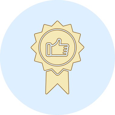 Başparmak Yukarı simgesi ve vektör illüstrasyonuyla En İyi Uygulama Rozeti  