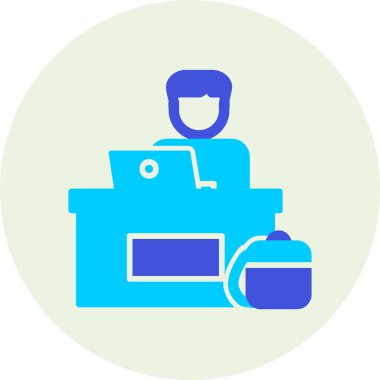 ofis çalışanı simgesi vektör illüstrasyon