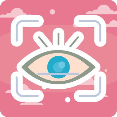 retina tarama simgesi, vektör illüstrasyonu 