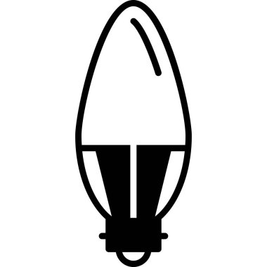 Ampul simgesi, basit vektör illüstrasyonu 