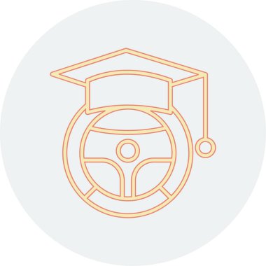 Sürüş Okulu simgesi, vektör illüstrasyonunun yaratıcı logo tasarımı  