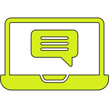 Çevrimiçi İletişim simgesi vektör illüstrasyonu