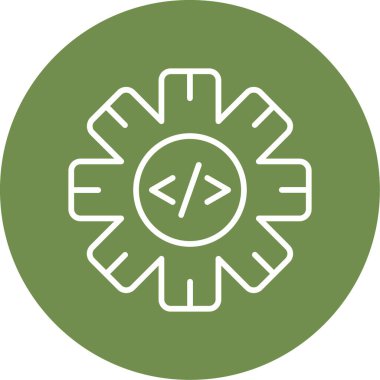 Simge kodlanıyor. Yazılım Geliştirme İşareti, Vektör İllüstrasyonu 