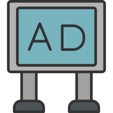 Poster ağ simgesi, vektör illüstrasyonu