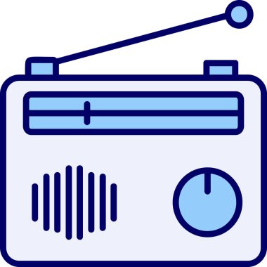 Radyo. Web simgesi basit illüstrasyon 