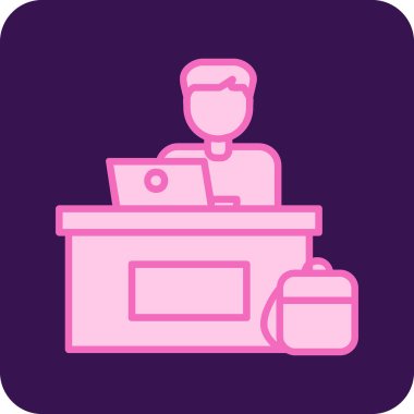 ofis çalışanı simgesi vektör illüstrasyon