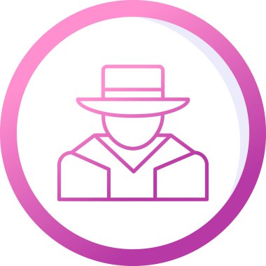 Şapkalı adam. Web simgesi basit illüstrasyon