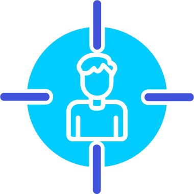 İnsan hedef simgesi, vektör illüstrasyonu basit tasarım