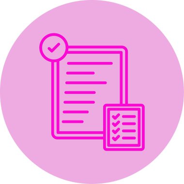 Onay listesi düz simgesi 