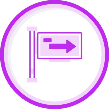 Tek Yol İşaret Ağı simgesi, vektör illüstrasyonu