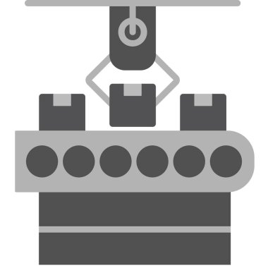 Üretim süreci simgesi, vektör illüstrasyonu basit tasarım