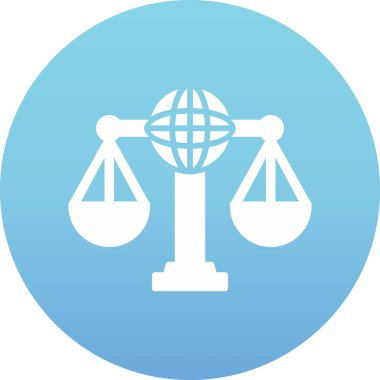 Uluslararası Hukuk simgesinin vektör illüstrasyonu