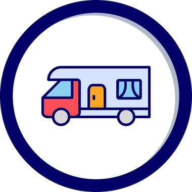 karavan web simgesi basit illüstrasyon