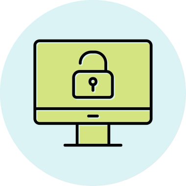 Güvenli olmayan bilgisayar vektör simgesi modern basit illüstrasyon