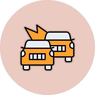 Araba kaza web simgesi, vektör çizim