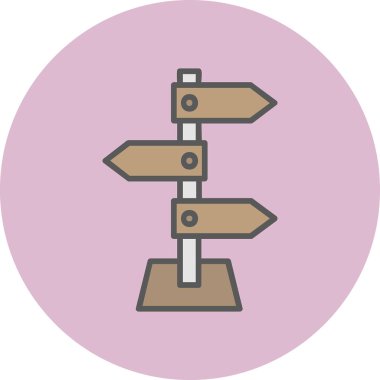 yön işareti simgesi, vektör illüstrasyonu 