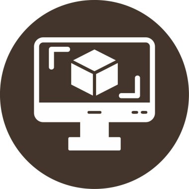 3D modelli bilgisayar ekranı, vektör illüstrasyonu