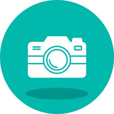 Fotoğraf makinesi simgesi, vektör illüstrasyonu. düz tasarım biçimi              