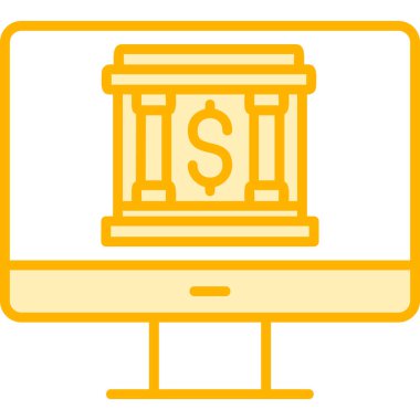 Çevrimiçi bankacılık simgesi vektör illüstrasyon grafik tasarımı