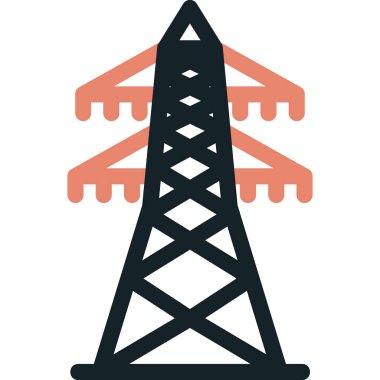 elektrik kulesi simgesi, vektör illüstrasyonu
