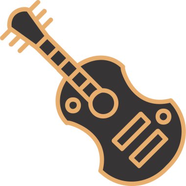 Gitar web simgesi, vektör çizim 