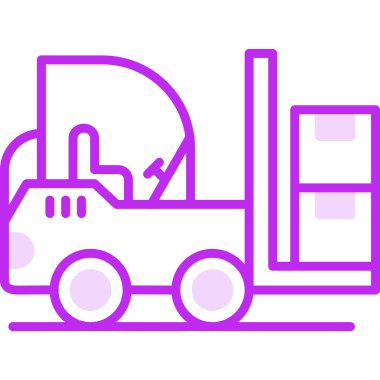 Modern Forklift simgesinin vektör çizimi         