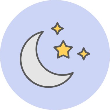 Yıldızlı ay. Web simgesi basit illüstrasyon 