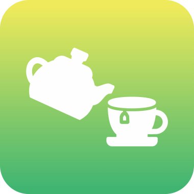 Çaydanlık ve çaydanlık ikon vektör çizimi