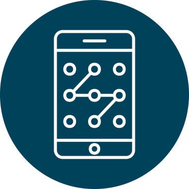 Mobil Desen Kilit simgesi, vektör illüstrasyonu