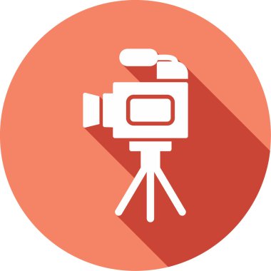 Film kamerası. Web simgesi basit illüstrasyon 