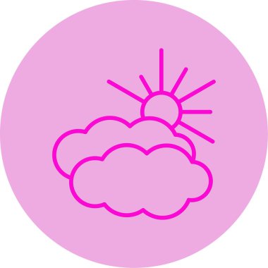 Hava bulutlu. Web simgesi basit illüstrasyon