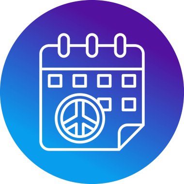 Takvim simgesi vektör illüstrasyonunda barış işareti