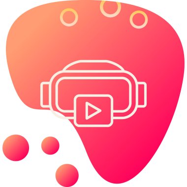 vr gözlük simgesi vektör illüstrasyonu