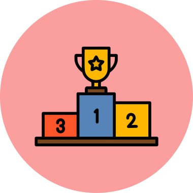 Kazanan kupa ikonu. özet çizimi 