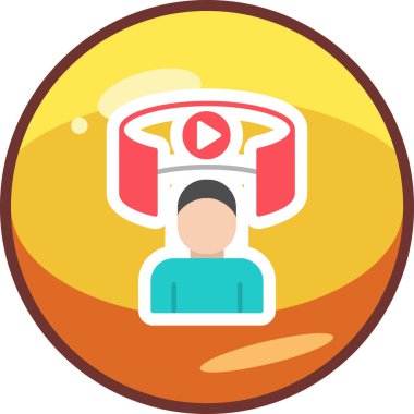 Sanal Tur simgesi, vektör illüstrasyonu basit tasarım