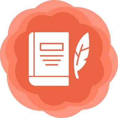 Edebiyat. Web simgesi basit illüstrasyon 